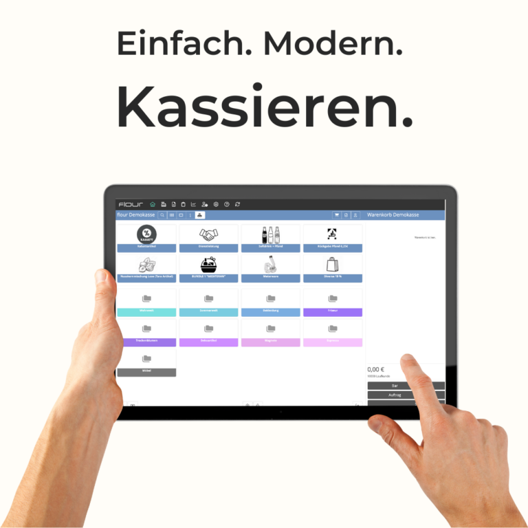 Einfach. Modern. Kassieren mit flour auf dem Tablet