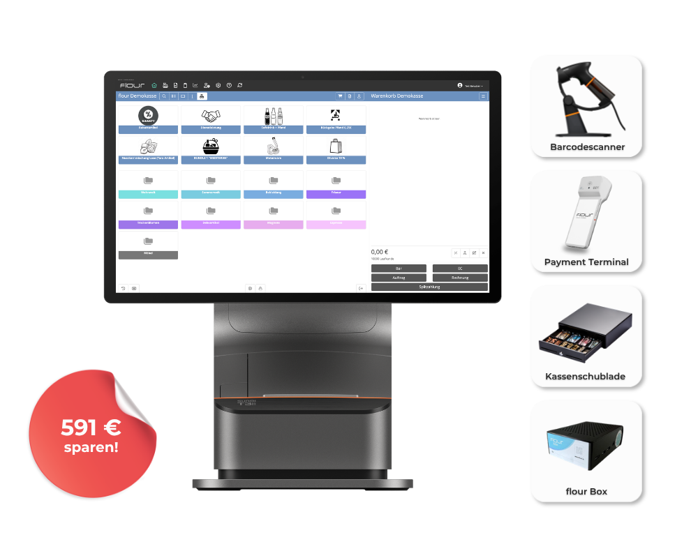 flour Desktop Komplett-Paket mit Sunmi T3